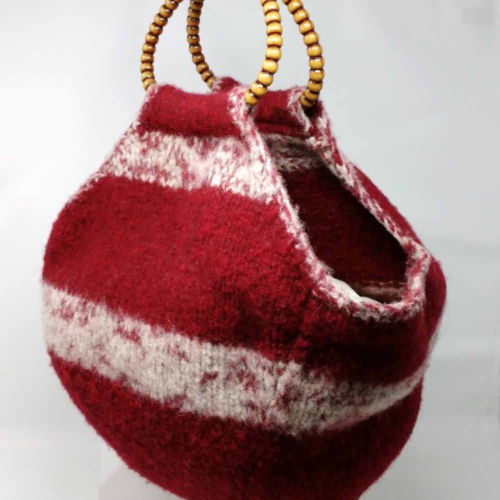 SALE! Wool Hand Crafted Handmade Tote Large Bag Boho